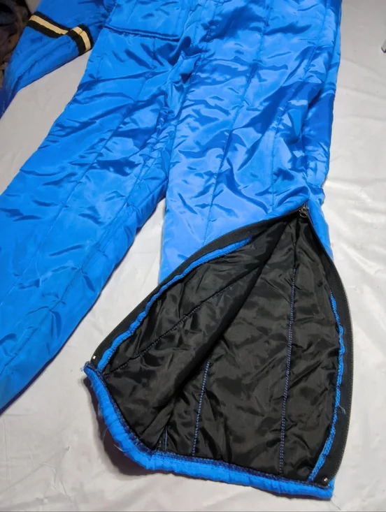 Vintage Snowmobile Suit JC Penny Blue Nylon Men’s Size Small Retro Winter Gear - Picture 11 of 12